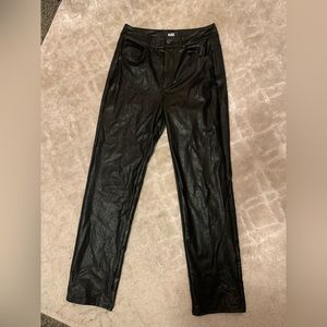 PAIGE straight leg leather pants